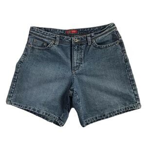 Vintage faded glory original women High Rise Curvy Denim blue Shorts sz 4